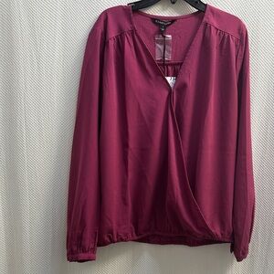 Glamorous Deep Red V-Neck Blouse